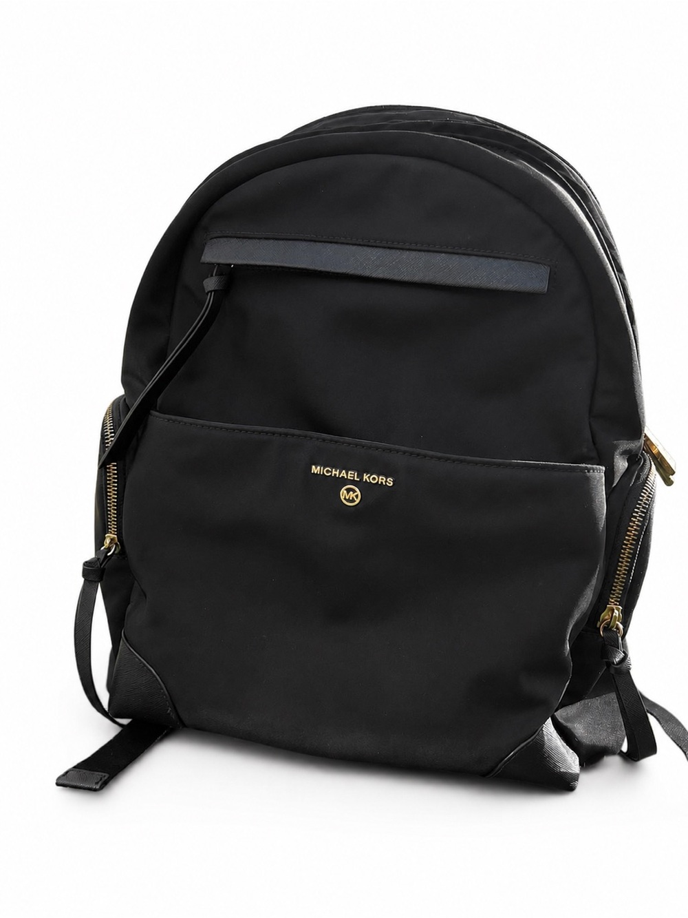 Michael Kors Black Presidio Backpack with Gold-Tone Hardware & Zip Pockets